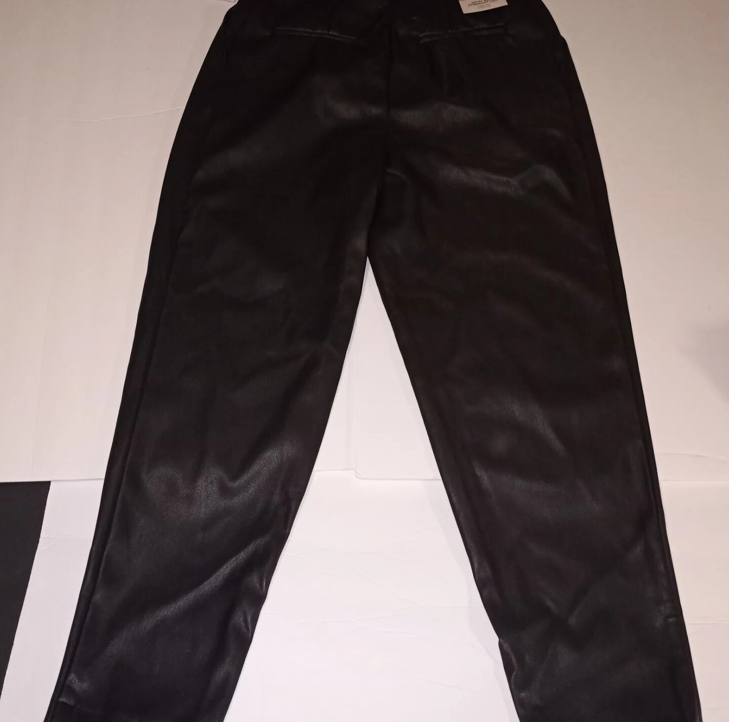 FILA Pantalone donna Ophelia Row nero ecopelle vita alta gamba dritta nuovo con etichetta taglia 22