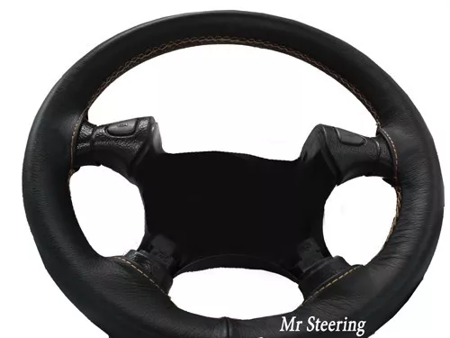 FOR JEEP LIBERTY KJ 01 07 REAL BLACK LEATHER STEERING WHEEL