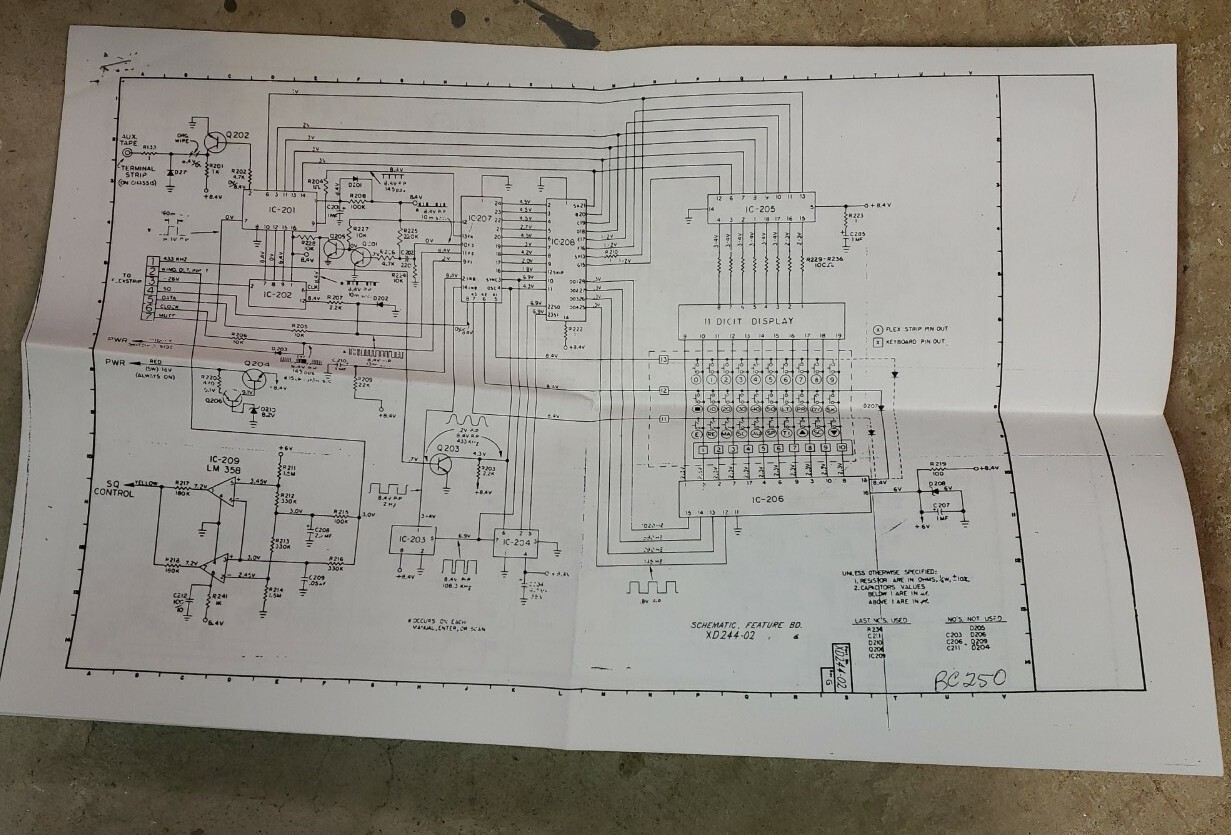 Uniden Bearcat 250 Schematic Diagram | eBay