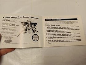 NES-Captain Commando Gun Smoke (Nintendo) MANUAL ONLY+PROTECTIVE BAG