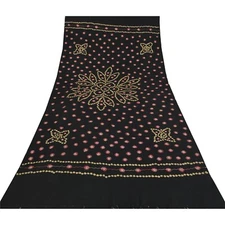 Sanskriti Vintage Black Woolen Shawl Hand Embroidered Ari Work Stole Soft Scarf