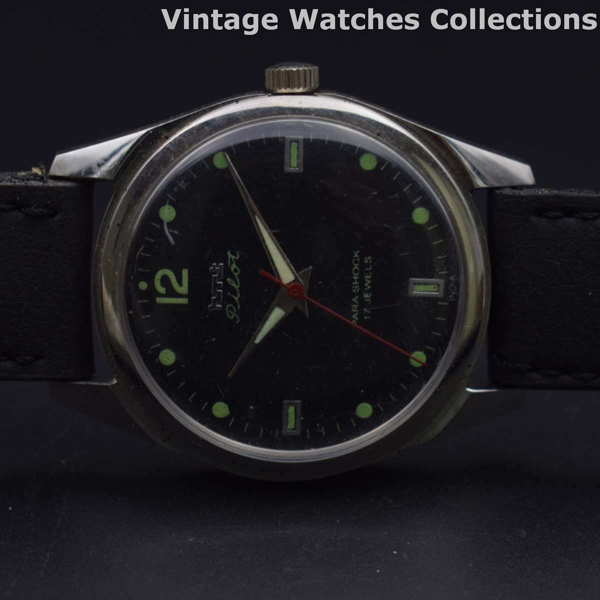 Vintage HMT PILOT 17j Winding 35MM Wrist Watch For Men's Wear A5360