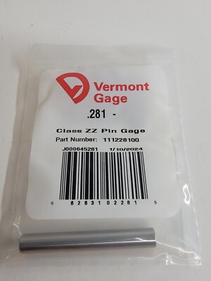 Vermont Gage - 111228100 - .281'' Minus - Class ZZ Pin Gage