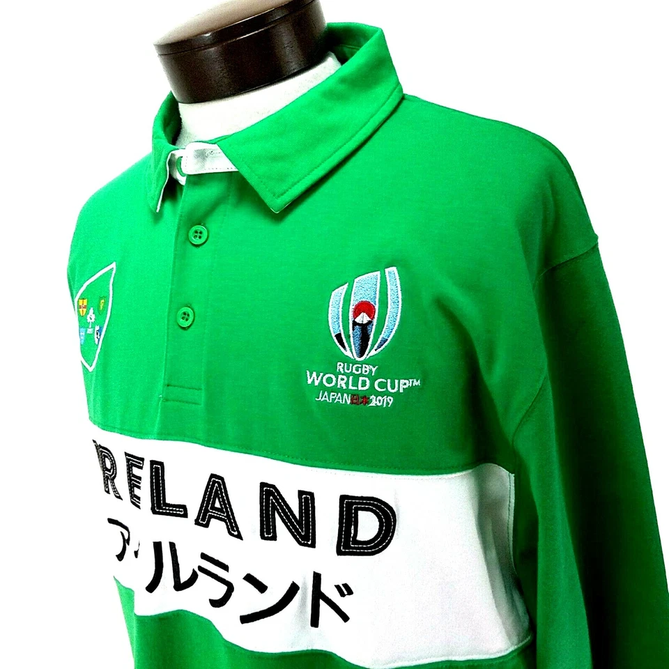 Polo Irlanda Rugby Copa Mundial 2019 Japón Verde Bordado Para Hombre 3XL Raro Nuevo con Etiquetas Foto 3 de 4