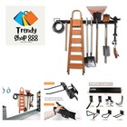 Space-Saving Garage Tool Rack with Adjustable Hooks - Max 420 lbs Capacity
