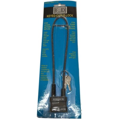 NEW Keyed Cable Lock (Bellock) 15'' Rifle or Shotgun