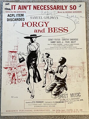 1935 IT AIN'T NECESSARILY SO Sheet Music PORGY AND BESS by George & Ira Gershwin