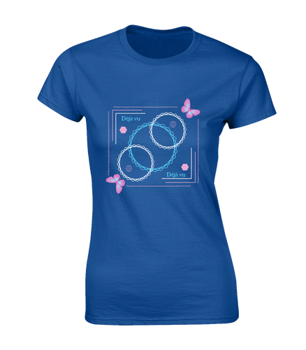 DEJA VU BUTTERFLY LADIES T SHIRT COOL MODERN ART FASHION ARTIST COOL TOP NEW - Picture 9 of 24