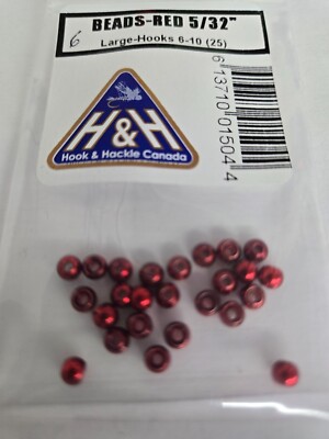 Lot of Beads ''  Red  ''  5/32'' Large 25 pc   Hook size 6 - 10