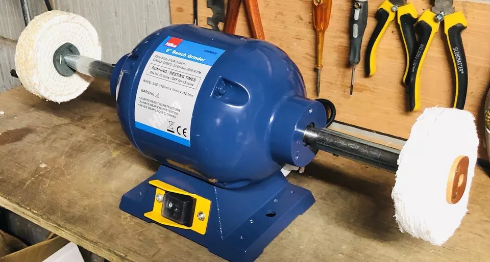 ToolZone Bench Polisher - Heavy Duty Bench buffer metal polishing buffing wheel - Image 2 of 4