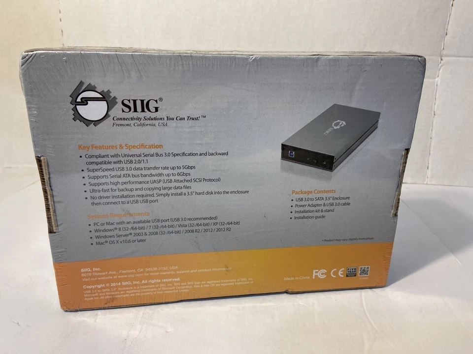 SIIG USB 3.0 to SATA 3.5" External Hard Drive Enclosure A234444X ( Bin 109) - Image 2 of 4