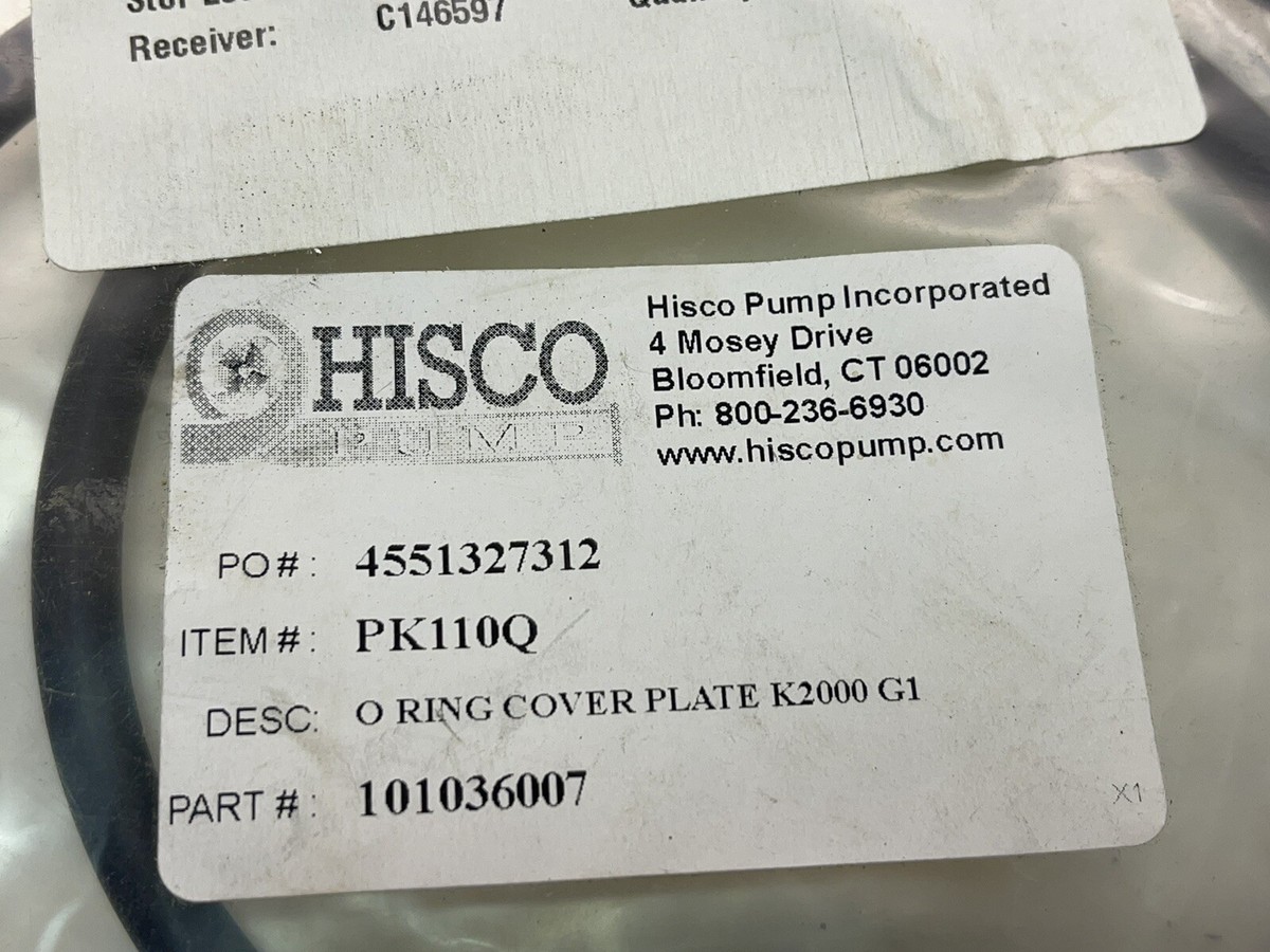 Moyno/HISCO/Summit O-Ring, 11” Dia. x1/4”Thk. PK1-10Q