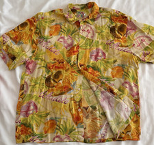 Vintage Jams World Kamaka Mens Shirt Size L Tropical Hawaiian Pineapple Camp USA