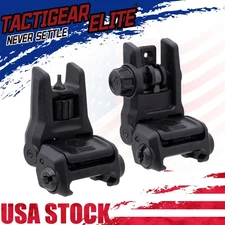 NEW Gen III Flip Up Sights Front & Rear Black Polymer 20mm Picatinny Mount