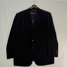 Savile Row Navy 3 Button Blazer Super 100s Wool Made in Canada 46R Men's