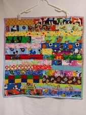 Handmade Baby Quilt Featuring Mickey Scooby ETC. Flannel Puppy Backing 25" x 25"