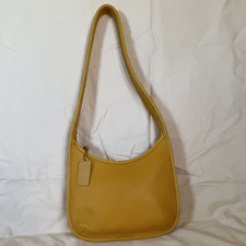 Coach Yellow Solid Shoulder Bag Zip Top Zippe...