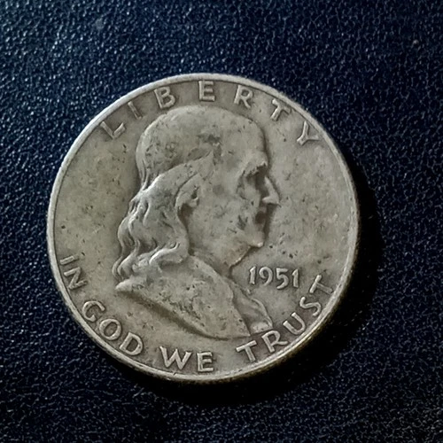 1951-S Franklin Half Dollar 90% Silver Circulated Coin #7291