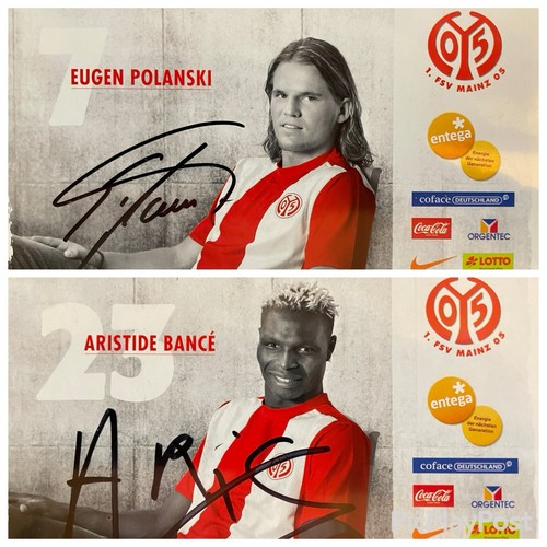 1. FSV Mainz 05 Eugen Polanski Aristide Bancé Autogrammkarten
