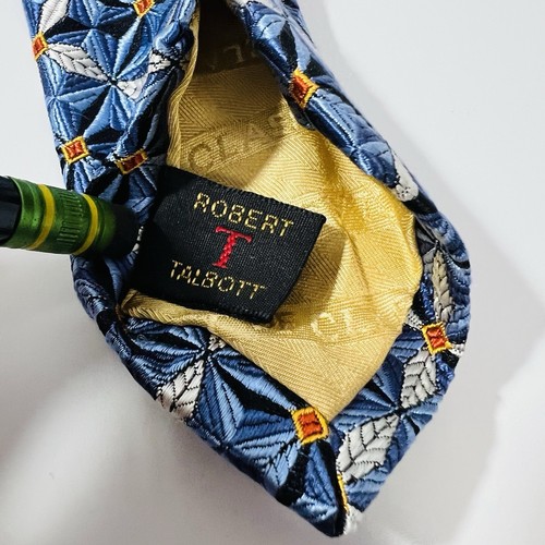 Robert Talbott Best Of Class Blue,White&Orange Woven Silk Tie 61x3.5” New Cond. - Picture 8 of 13