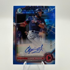 George Valera 2022 Bowman Chrome 1st Blue Refractor Auto /150 RC Guardians