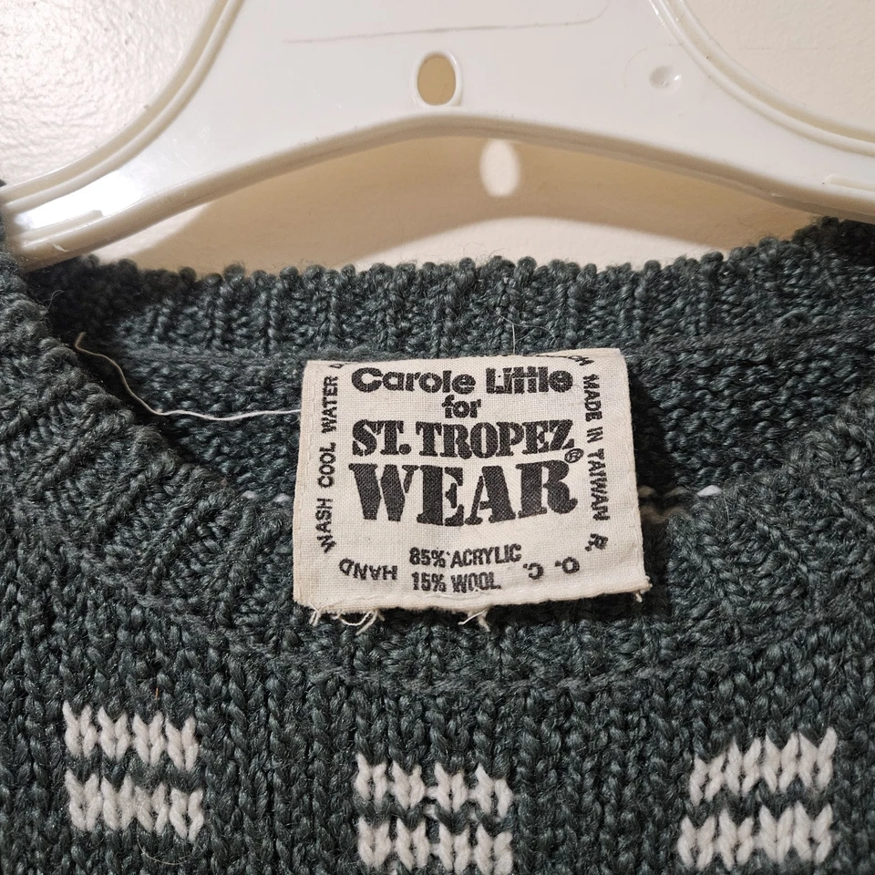 Suéter para mujer Carole Little St Tropez Wear vintage años 80 - mezcla de lana talla XL Foto 3 de 4