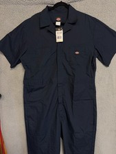Dickies Coveralls Mens Extra Large SHORT Blue Workwear Mechanic 33999DN