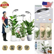 High-Efficiency Grow Lights 3 Pack - Full Spectrum, 80 LEDs, 3 Colors, 65" Stand