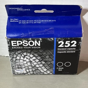 Genuine Epson 252 Dual (2) Black Ink Cartridge BB 05/2026 OEM