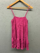 Urban Outfitters Mini Dress Women’s Small Pink Textured Ruffle Hem Crinkle Strap