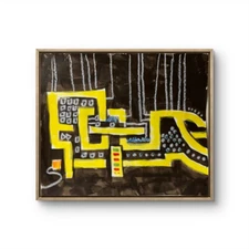 Goat Art 11x14 98# Paper Original Expression Yellow Machine