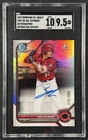 SAL STEWART SGC 9.5 2022 BOWMAN DRAFT CHROME REFRACTOR AUTO 1ST PROSPECT 319/499