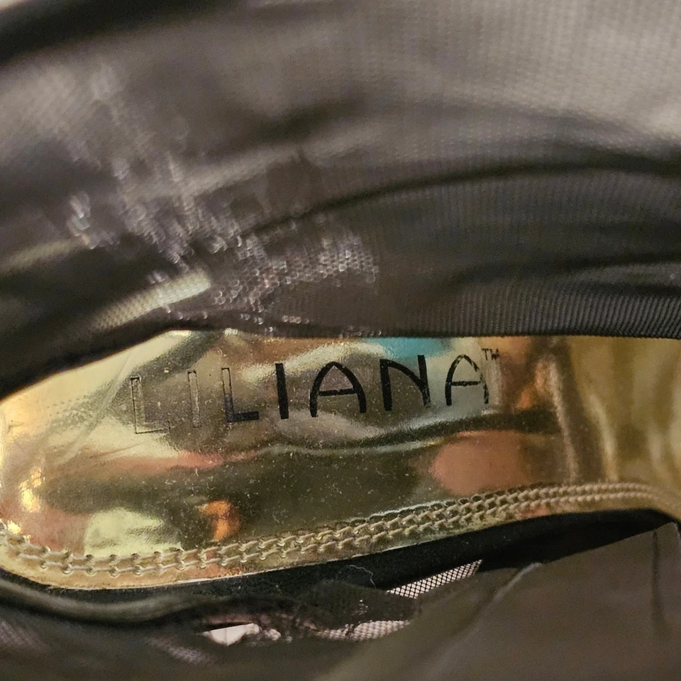 Botines Liliana Negros Malla Peep-Toe con Tacón Transparente 4" Talla 7 Foto 4 de 4