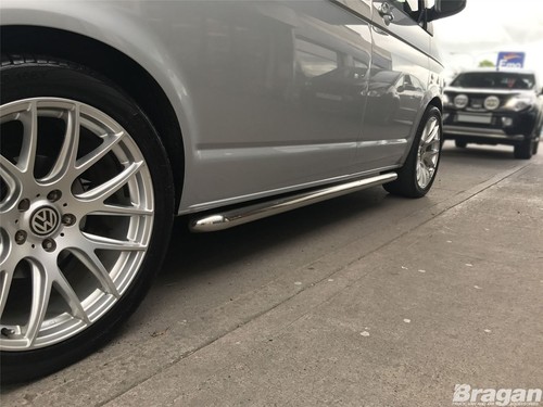 Stainless Steel Side Bars Curved For Volkswagen Transporter T6.1 SWB 2019-2024 - Picture 2 of 9