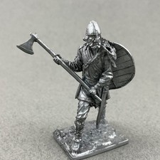 Viking miniature 54 mm, Tin toy soldier, Viking with axe, Highly detailed figure
