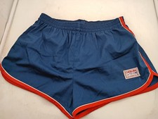 Vintage 1970s Catalina Swim Trunks w/ Lining Sz 38 Blue Red Surf Shorts Retro