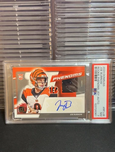 2020 Donruss Joe Burrow Rookie Phenoms Auto Patch RPA /99 PSA 7