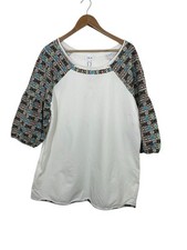 LAIA Anthropologie Womens Marietta Tunic Dress Puff Sleeve White Size XL NEW