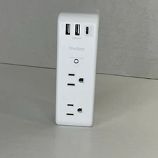 One Beat Surge Protector Outlet Extender  Rotating Multi Plug White New W/o Box
