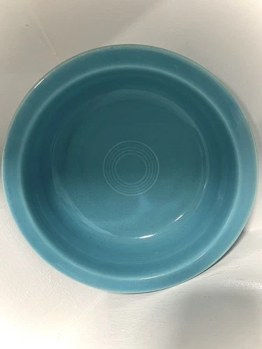 Vintage Fiesta Turquoise Nappy Serving Bowl, ca 1937-1969 40oz, 8.5”excellent