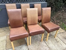 6 Used Leather Dining room Chairs