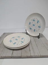Vintage Set of 4 Vernonware Metlox Heavenly Days 7 1/2” Salad Plates MCM