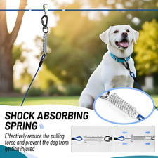 Dog Runner for Yard, Heavy Duty 100FT Dog Runs for outside with 10FT Tie Out Cab