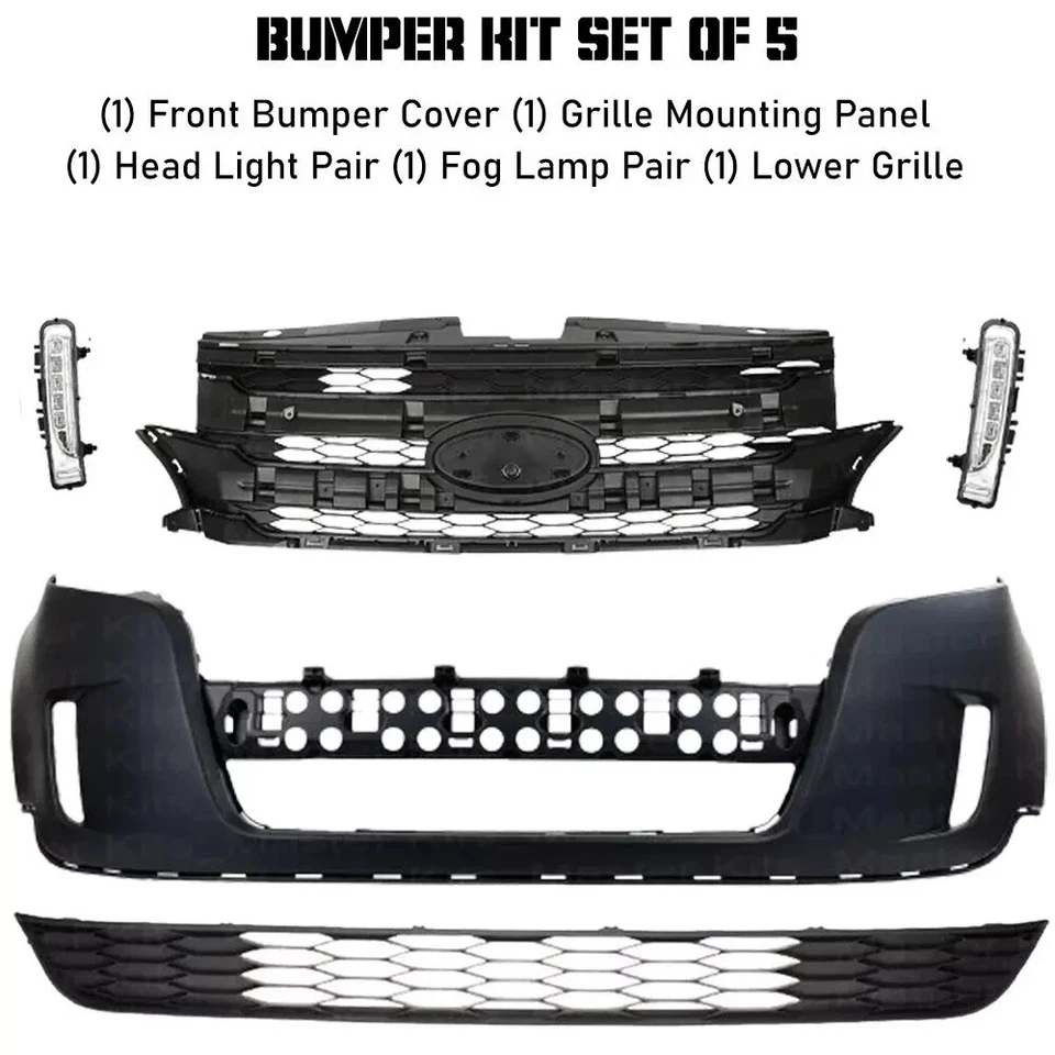 Front Bumper Cover Fascia & Grille Assembly Kit For 2011-2014 Ford Edge Foto 2 de 4