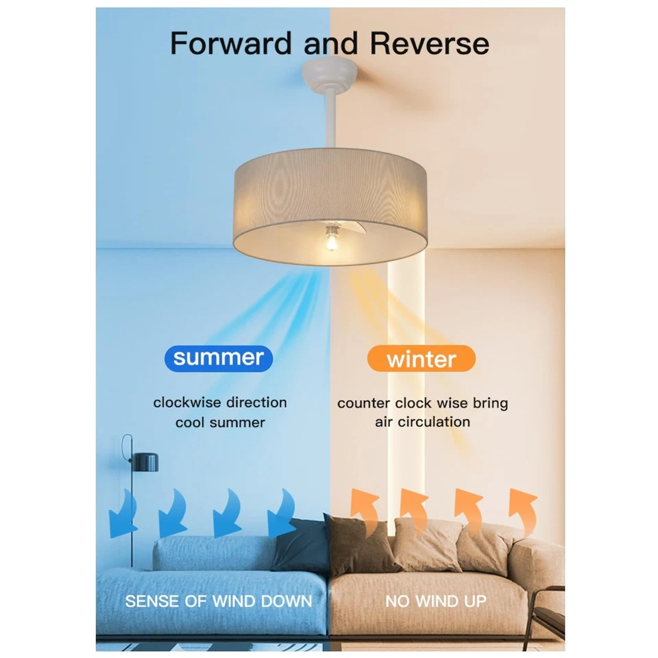 Boho Ceiling Fan with Light Flush Mount,20inch Caged Ceiling Fan with litght ... - Image 3 of 4