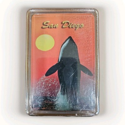 San Diego CA Souvenir Playing Cards Deck Orca Whale Ocean Life Clear Case Travel