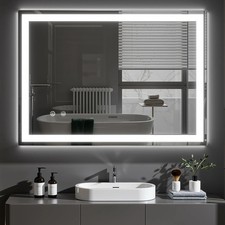 70x50cm Bathroom Mirror with Backlit LED Lights Demister Dimmable Color Changing