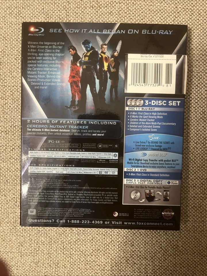 X-Men: First Class (Blu-ray + DVD + Digital Copy, 2011) Target Exclusive Combo - Image 2 of 4