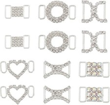 12Pcs 6 Styles Rhinestone Shoelaces Charms for Sneakers Decorative Shoe Clips...
