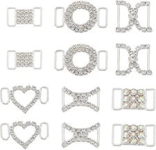 12Pcs 6 Styles Rhinestone Shoelaces Charms for Sneakers Decorative Shoe Clips...